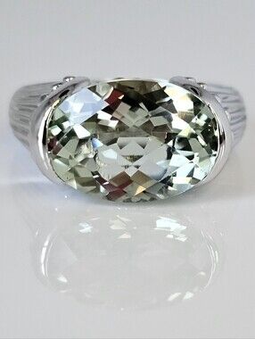 Retired Victoria Wieck Prasiolite Ring Sterling Silver Size 7